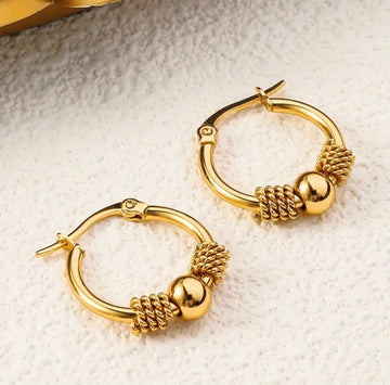 Classic Beaded Hoop Earrings
