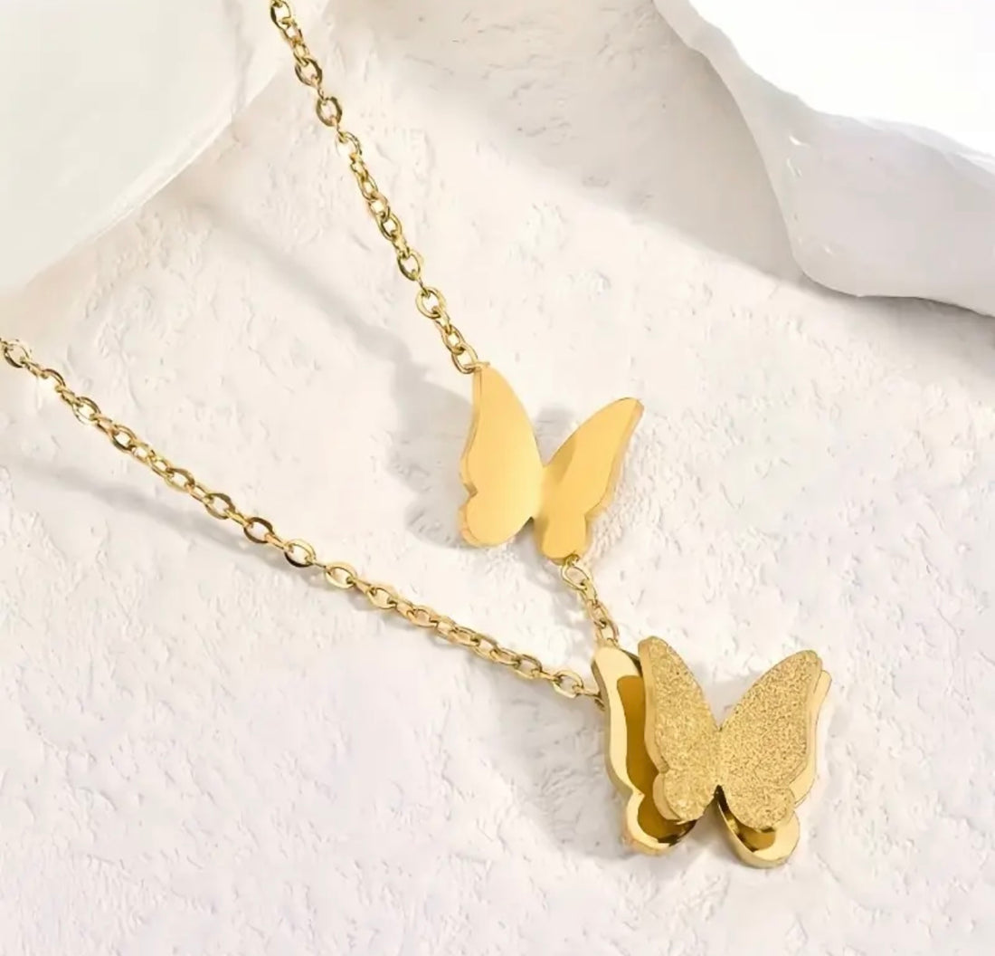 Double Butterfly Charm