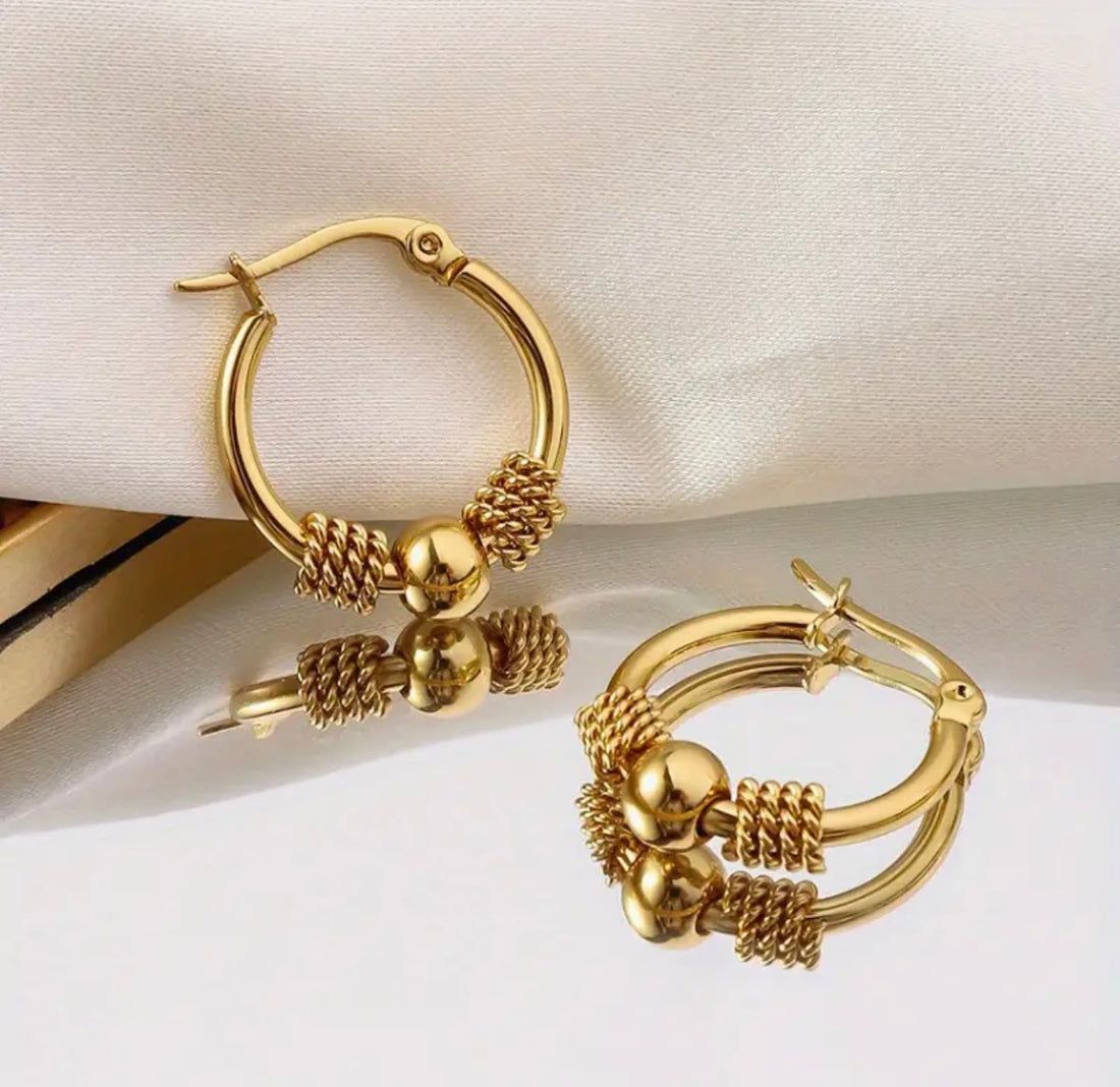 Classic Beaded Hoop Earrings