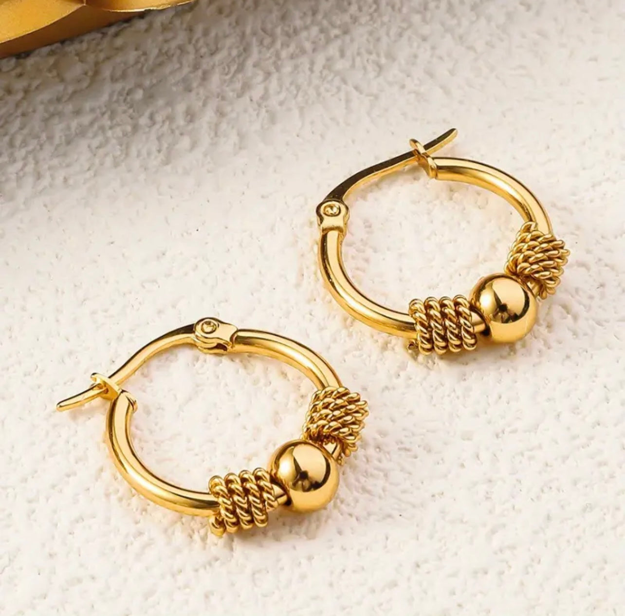 Classic Beaded Hoop Earrings