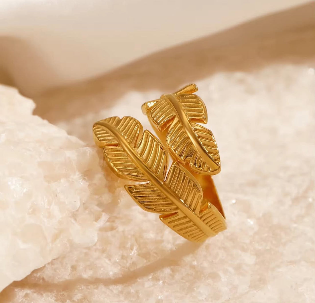 Gilded Laurel Leaf Wrap Ring